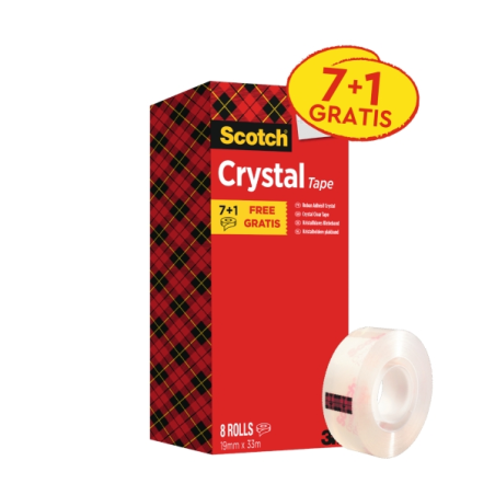 Rubans adhésifs Scotch, lot de 8 – 19 mm x 33 m – 7 – 1 offert – Transparent