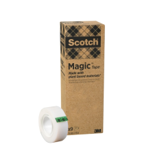 Rubans adhésifs Scotch Magic, lot de 9 – 66 % d'adhésif végétal – 19 mm x 33 m – Transparent