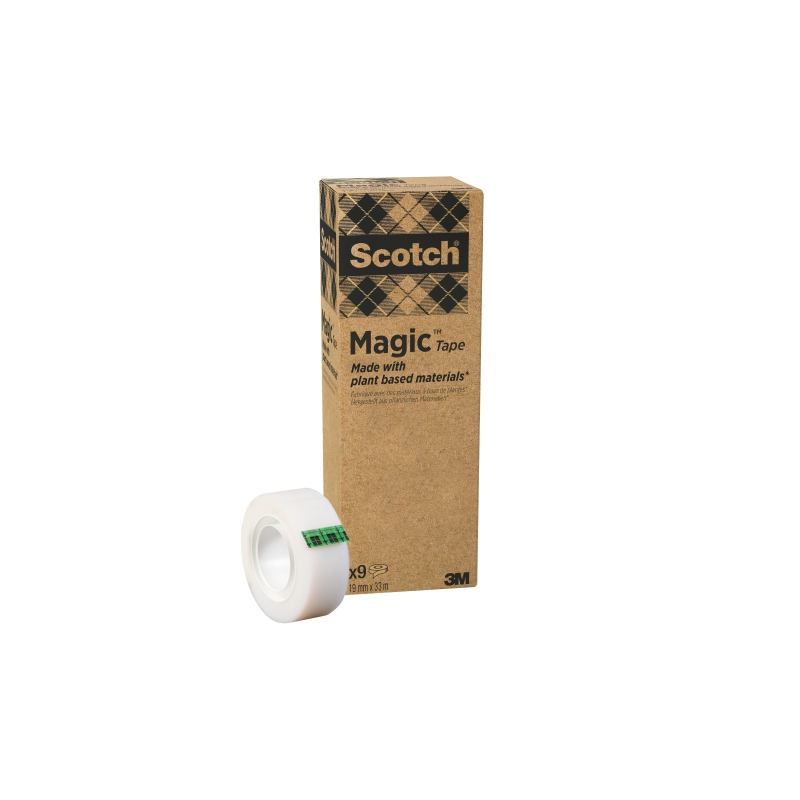 Rubans adhésifs Scotch Magic, lot de 9 – 66 % d'adhésif végétal – 19 mm x 33 m – Transparent