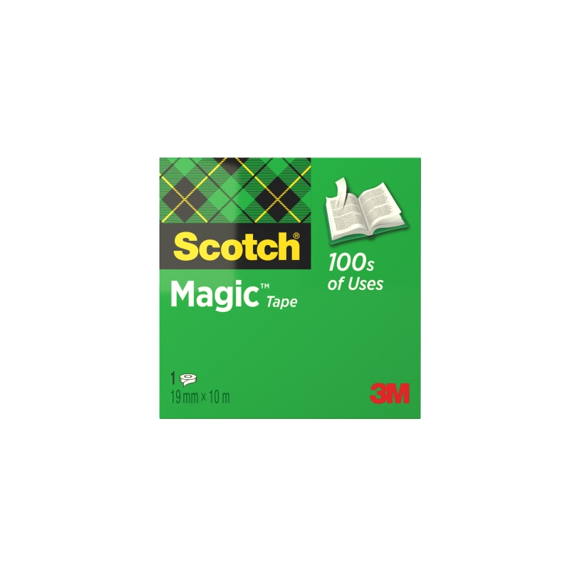 Ruban adhésif invisible Scotch Magic - 19 mm x 10 m - Transparent