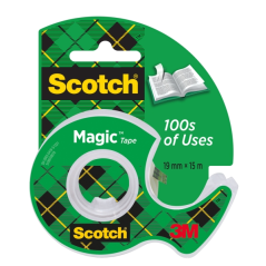 Ruban adhésif invisible Scotch Magic - Distributeur inclus - 19 mm x 15 m - Transparent