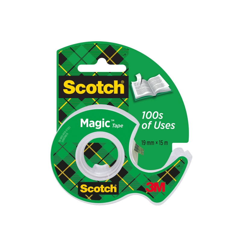 Ruban adhésif invisible Scotch Magic - Distributeur inclus - 19 mm x 15 m - Transparent