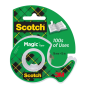 Ruban adhésif invisible Scotch Magic - Distributeur inclus - 19 mm x 15 m - Transparent
