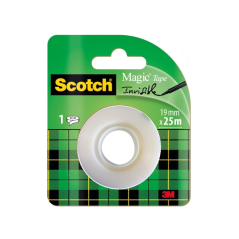 Ruban adhésif invisible Scotch Magic - Recharge - 19 mm x 25 m - Transparent
