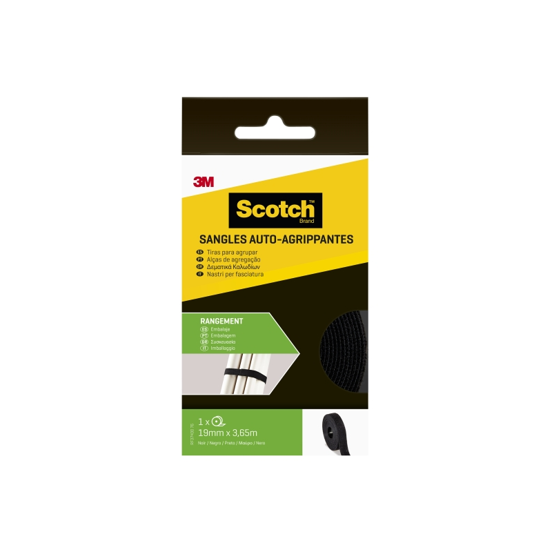 Bandes de gestion de câbles Scotch - 19 mm x 3,6 m - Noir