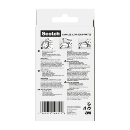Bandes de gestion de câbles Scotch - 19 mm x 3,6 m - Noir