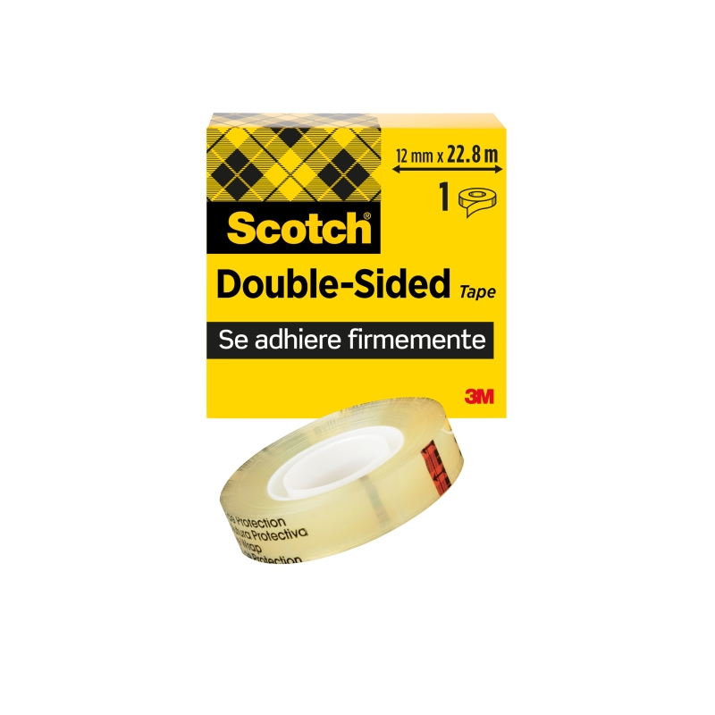 Ruban adhésif double face Scotch - 12 mm x 22,8 m - Transparent