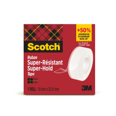 Ruban adhésif Scotch Super-Hold - Extra fort - 19 mm x 25,4 m - Transparent