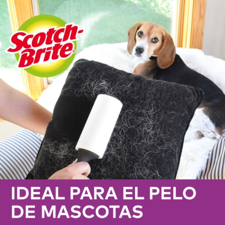 Rouleaux anti-peluches Scotch-Brite (lot de 4) - 56 feuilles par rouleau - Noir