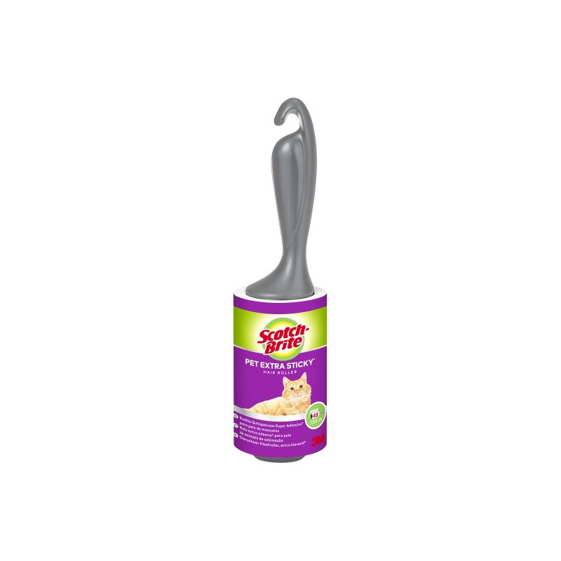 Rouleau anti-peluches extra collant Scotch-Brite Pet - 48 feuilles - Noir
