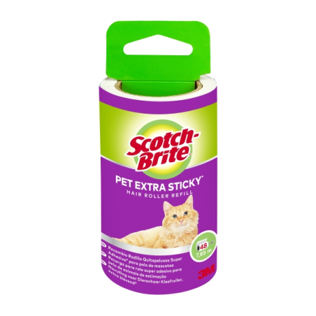 Recharges de rouleau anti-peluches extra collant Scotch-Brite Pet - 48 feuilles - Blanc
