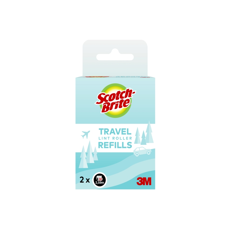 Recharges de rouleau anti-peluches Scotch-Brite (lot de 2) - 30 feuilles par rouleau - Noir
