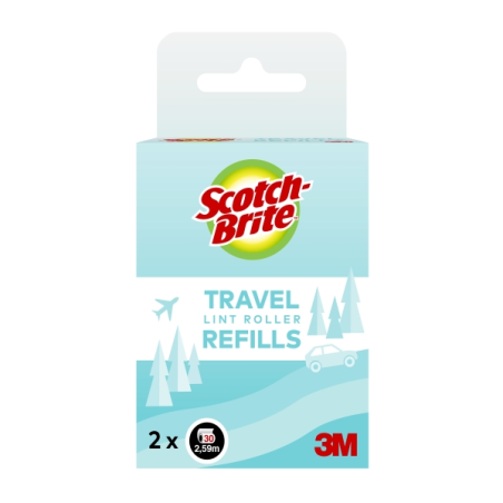 Recharges de rouleau anti-peluches Scotch-Brite (lot de 2) - 30 feuilles par rouleau - Noir