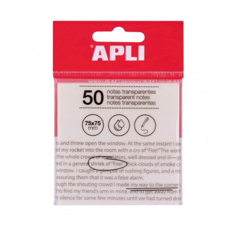 ✅ Apli Bloc Notes Adhésif Transparent 50 Feuilles 75x75mm - Pour Ecrire Sans Perdre la Visibilité du Texte ou en stock