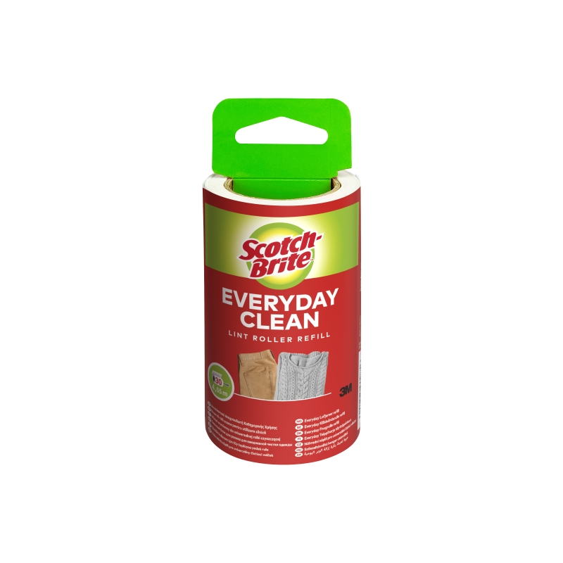 Recharges de rouleau anti-peluches adhésif Scotch-Brite Everyday Clean - 30 feuilles - Blanc