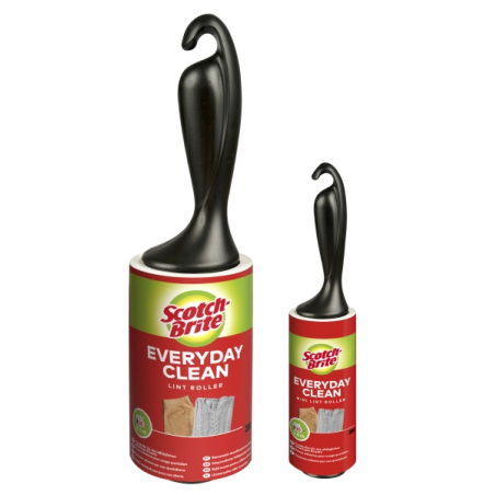 Rouleau anti-peluches Scotch-Brite Everyday Clean - 56 feuilles - Comprend un mini rouleau Everyday de 30 feuilles - Noir