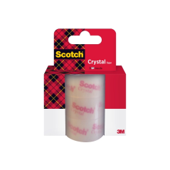 Rubans adhésifs Scotch Crystal, lot de 3 – Recharge – 19 mm x 25 m – Transparent