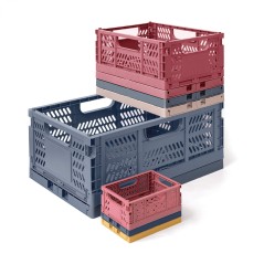 ✅ Apli Up North Présentoir de 26 Boîtes Plastique Pliantes et Empilables - 2x 43x29x16cm, 8x 29x21x21cm et 16x en stock