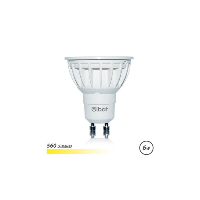 Elbat Ampoule LED GU10 6W 560LM Lumière Chaude - Économie D'énergie - Longue Durée de Vie - Installation Facile - Couleur Blanc