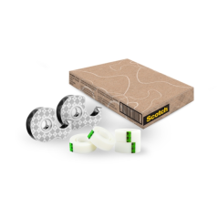 Dévidoir de ruban adhésif Scotch (lot de 2) - Pour rouleaux jusqu'à 19 mm x 13,9 m - Comprend 4 rubans - Adhésif végétal à 66 %