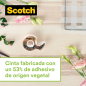 Dévidoir de ruban adhésif Scotch (lot de 2) - Pour rouleaux jusqu'à 19 mm x 13,9 m - Comprend 4 rubans - Adhésif végétal à 66 %