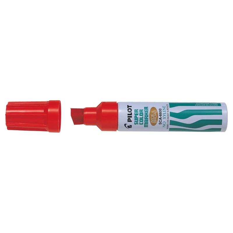 Pilot Super Color 6600 Rotulador Permanente Multisuperficie Extragrueso - Punta Biselada Extragruesa de Fibra - Tinta Base Alcoh