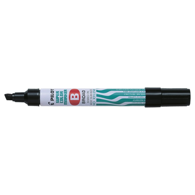 Pilot Super Color Rotulador Permanente Multisuperficie - Punta Biselada de Fibra - Tinta Base Alcohol Libre de Xileno - Cuerpo M