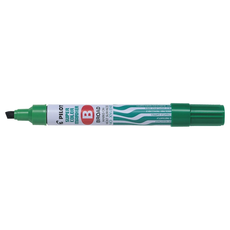 Pilot Super Color Rotulador Permanente Multisuperficie - Punta Biselada de Fibra - Tinta Base Alcohol Libre de Xileno - Cuerpo M