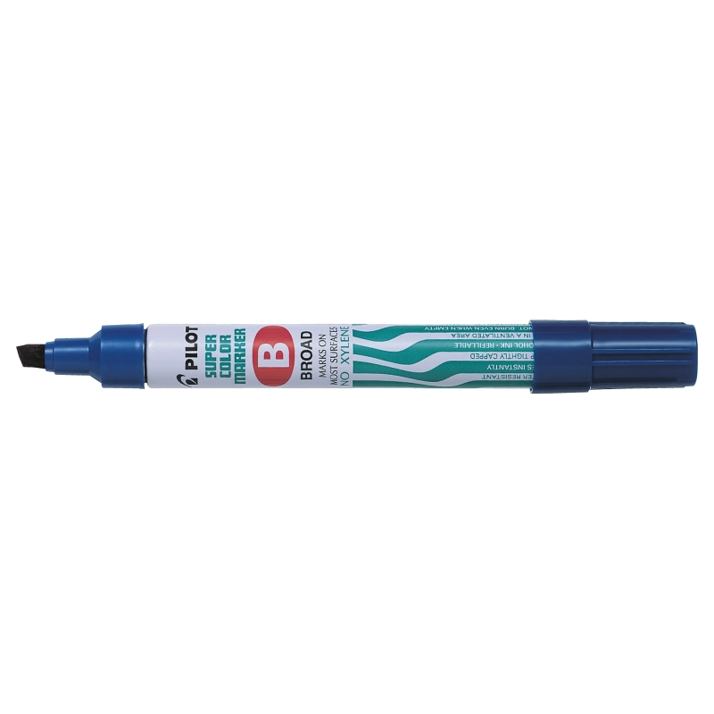 Pilot Super Color Rotulador Permanente Multisuperficie - Punta Biselada de Fibra - Tinta Base Alcohol Libre de Xileno - Cuerpo M