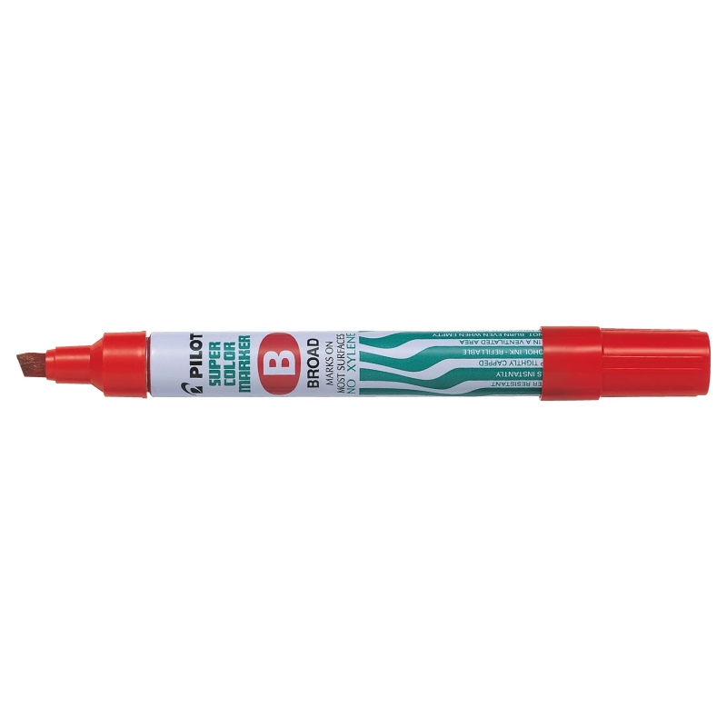 Pilot Super Color Rotulador Permanente Multisuperficie - Punta Biselada de Fibra - Tinta Base Alcohol Libre de Xileno - Cuerpo M