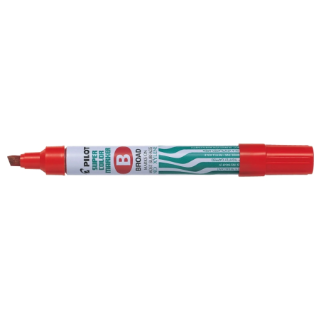 Pilot Super Color Rotulador Permanente Multisuperficie - Punta Biselada de Fibra - Tinta Base Alcohol Libre de Xileno - Cuerpo M