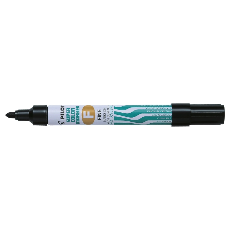 Pilot Super Color Rotulador Permanente Multisuperficie - Punta Fina de Fibra Conica - Tinta Base Alcohol Libre de Xileno - Cuerp