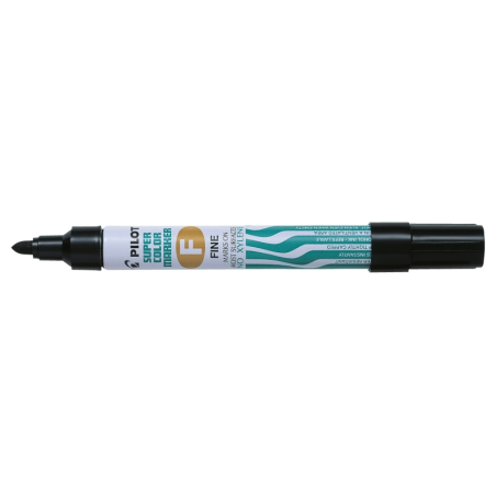 Pilot Super Color Rotulador Permanente Multisuperficie - Punta Fina de Fibra Conica - Tinta Base Alcohol Libre de Xileno - Cuerp