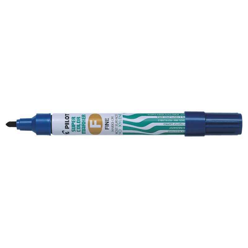 Pilot Super Color Rotulador Permanente Multisuperficie - Punta Fina de Fibra Conica - Tinta Base Alcohol Libre de Xileno - Cuerp