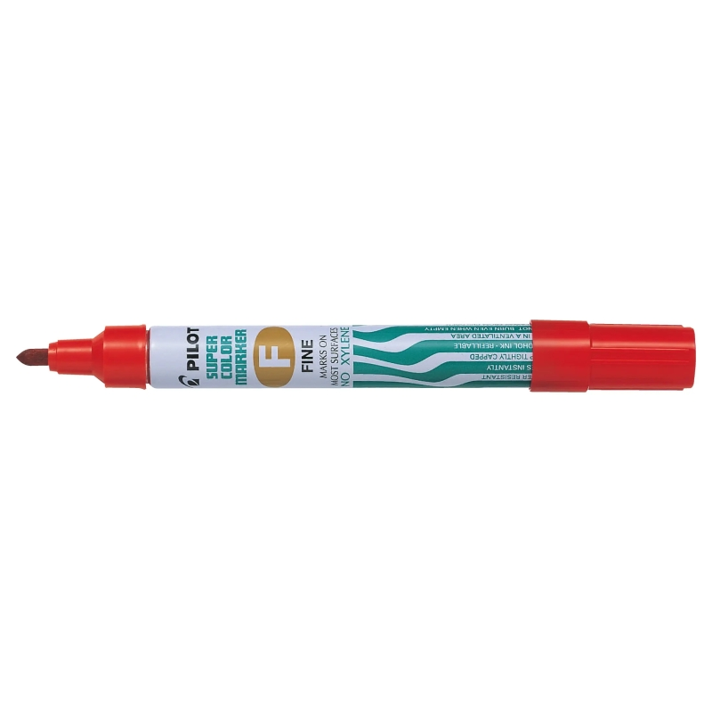 Pilot Super Color Rotulador Permanente Multisuperficie - Punta Fina de Fibra Conica - Tinta Base Alcohol Libre de Xileno - Cuerp