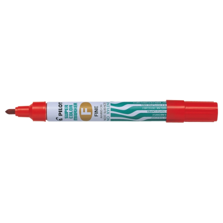 Pilot Super Color Rotulador Permanente Multisuperficie - Punta Fina de Fibra Conica - Tinta Base Alcohol Libre de Xileno - Cuerp