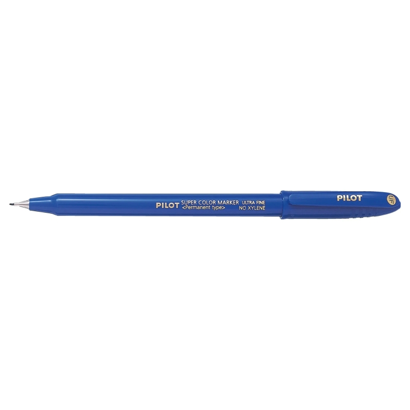 Pilot Super Color Rotulador Permanente Ultra Fino - Punta de Poliacetal 1mm - Libre de Xileno - Color Azul