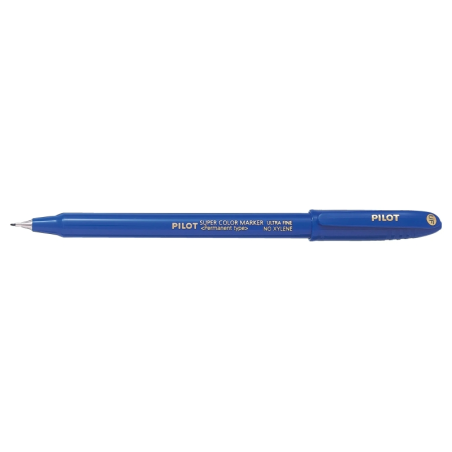 Pilot Super Color Rotulador Permanente Ultra Fino - Punta de Poliacetal 1mm - Libre de Xileno - Color Azul