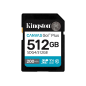 Carte SDXC Kingston 512 Go UHS-I U3 V30 Classe 10 200 Mo/s Canvas Go Plus