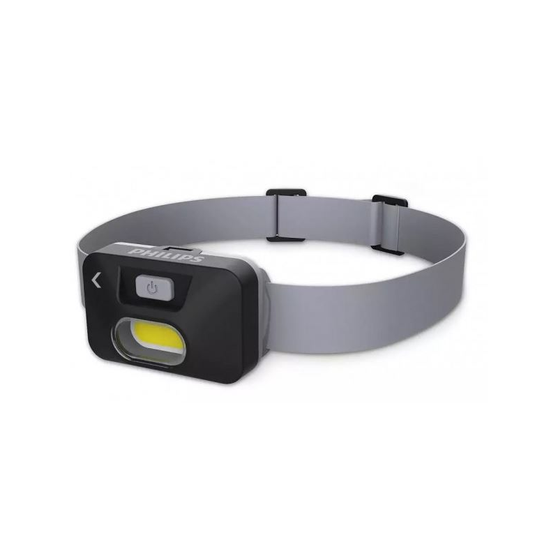 Lampe frontale LED Philips - Bandeau - 130 lumens - Mains libres - Noir et gris
