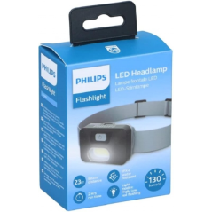 Lampe frontale LED Philips - Bandeau - 130 lumens - Mains libres - Noir et gris