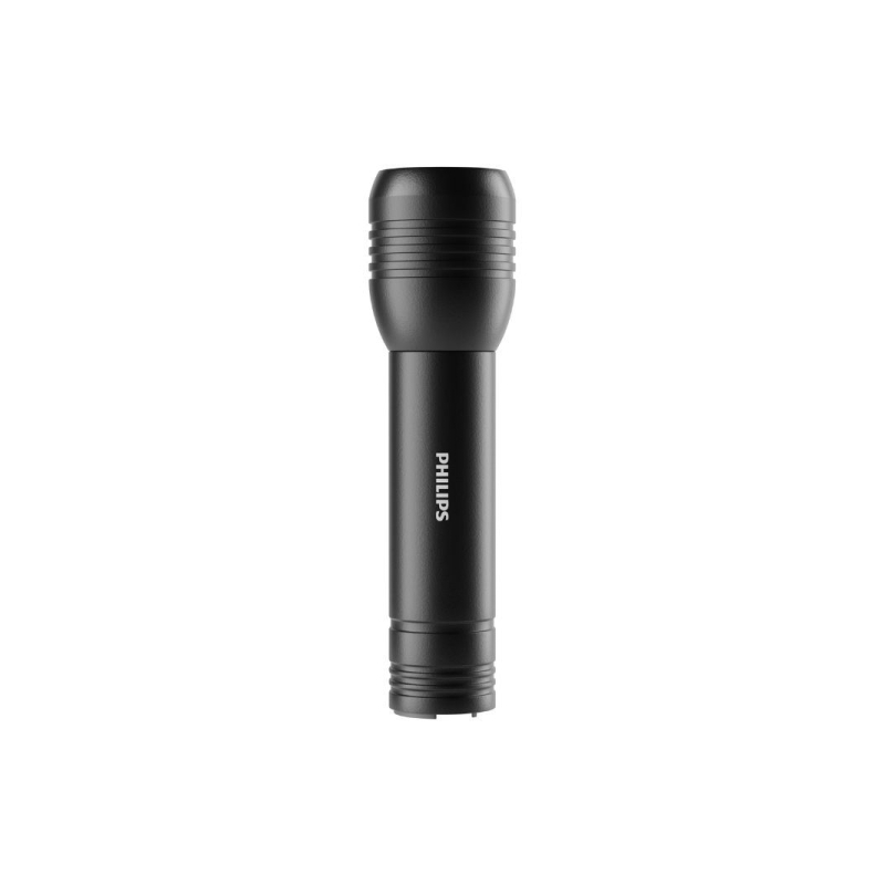 Lampe torche LED Philips - Fonction batterie externe - IPX4 - 200 lumens - Rechargeable - Noire