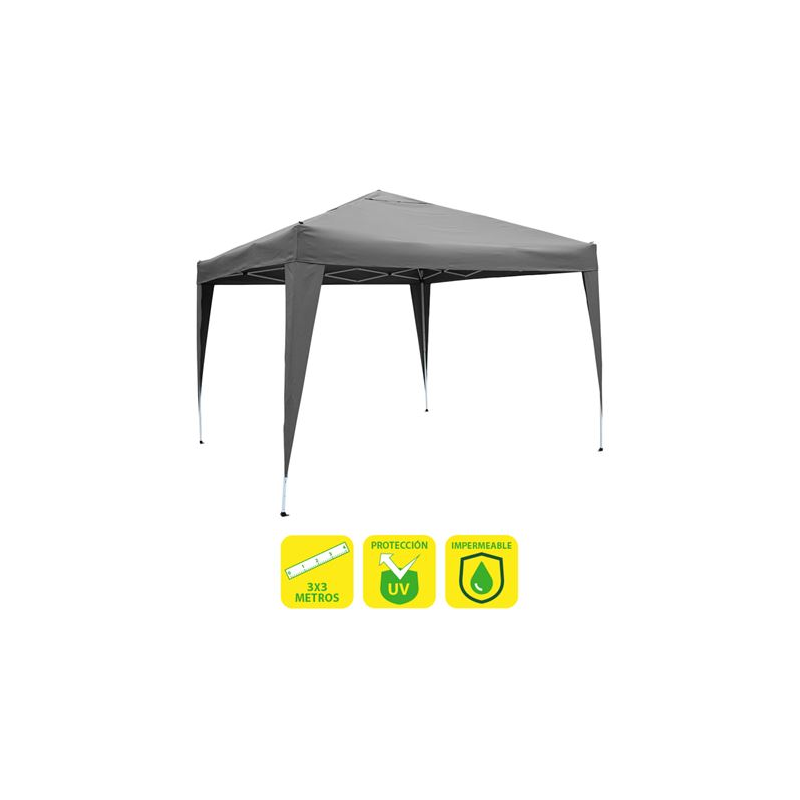 Tente Pliante En Acier Sungarden 3x3m Gris - Couleur Blanc