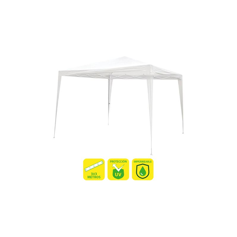 Tente en acier raphia Sungarden 3x3m - Couleur blanche