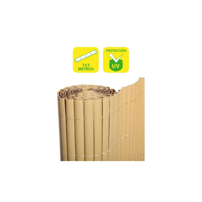 Haie en plastique double face SunGarden 1x3m - Couleur marron clair