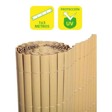 Haie en plastique double face SunGarden 1x3m - Couleur marron clair