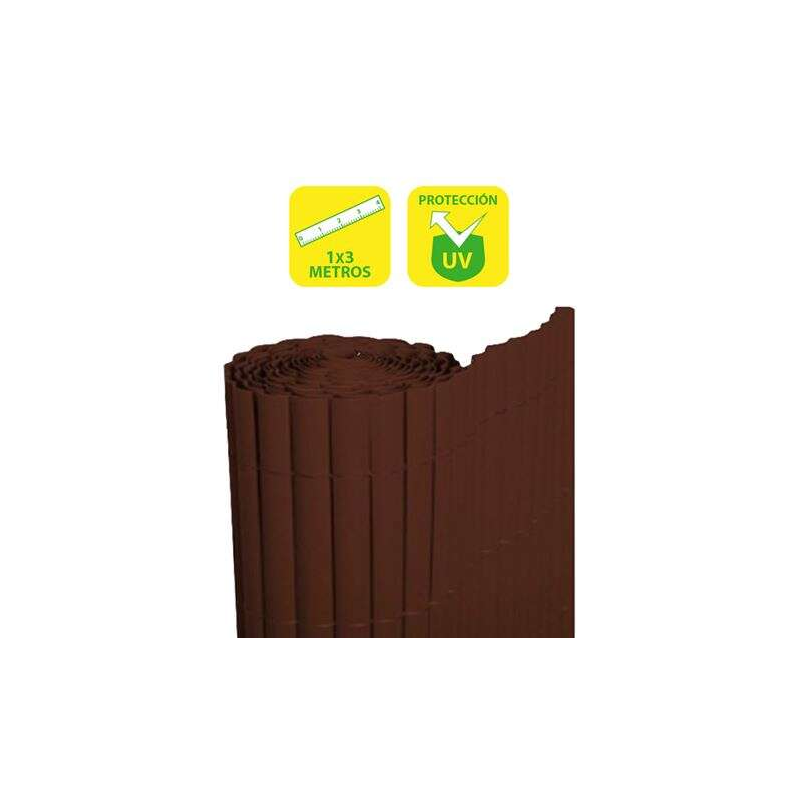 Haie en plastique double face SunGarden 1x3m - Couleur marron foncé