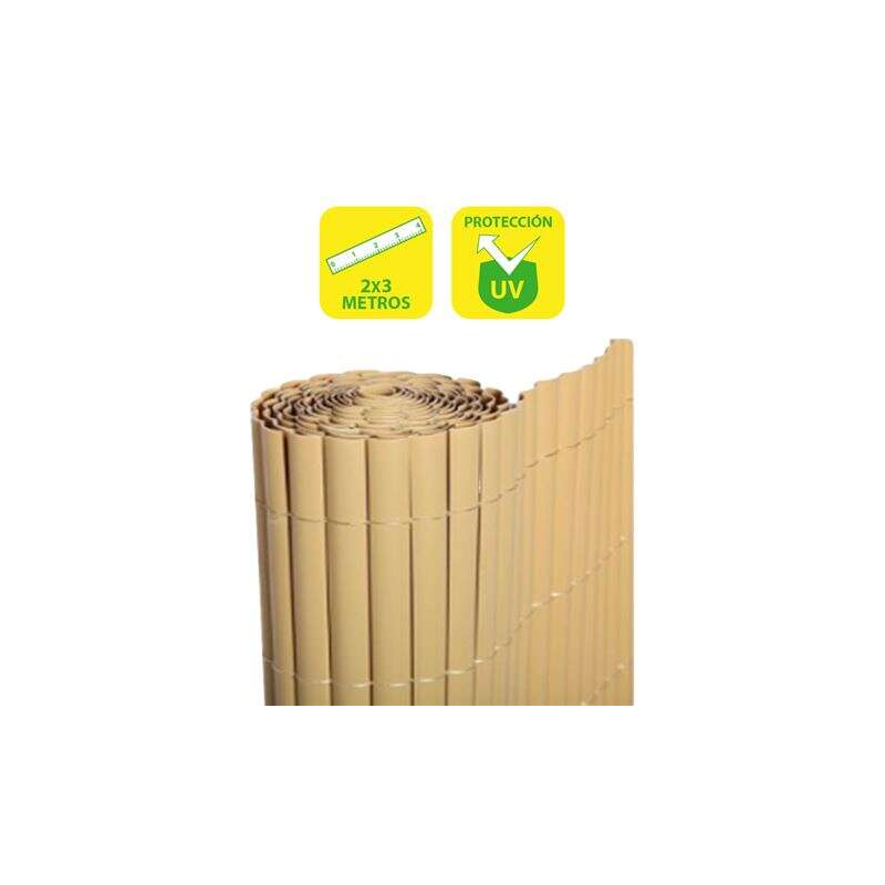 Haie en plastique double face SunGarden 2x3m - Couleur marron clair
