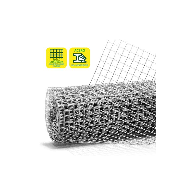 Tissu métallique galvanisé Sungarden 25,4x25,4x1,2 mm 1x25m - Couleur gris