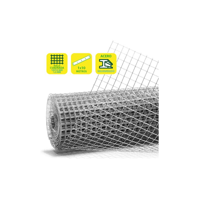 Tissu Métallique Galvanisé Sungarden 19x19x1,2mm 1x10m - Couleur Gris